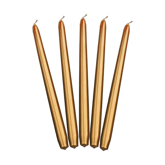 10 goldene Tafelkerzen 29 cm für den Adventstisch