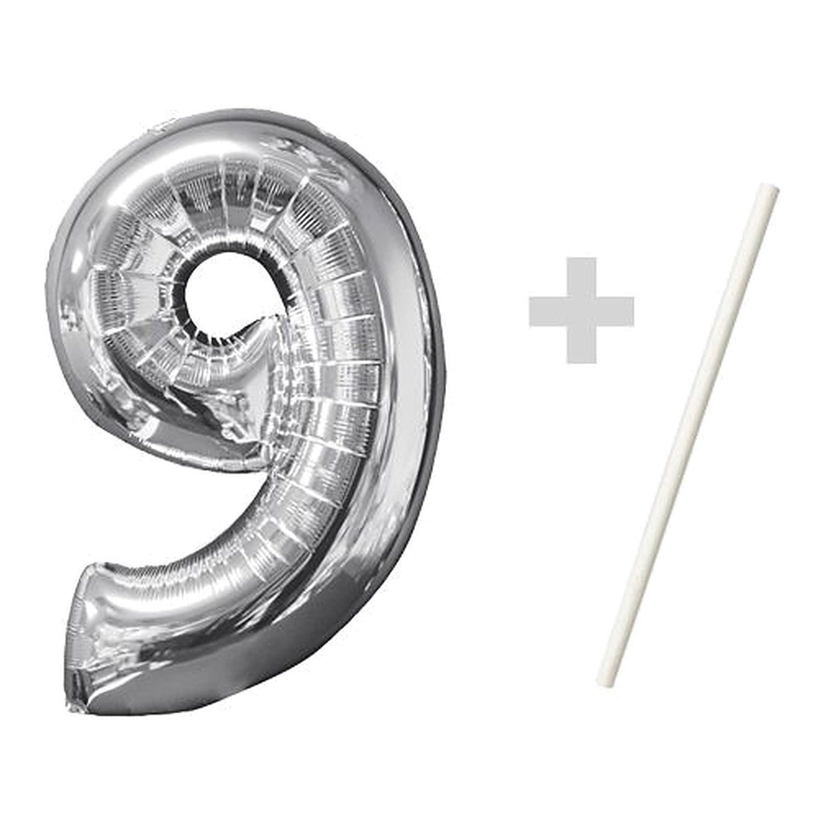 Zahlenballon Mini Silber 0–9 – Zahl 9
