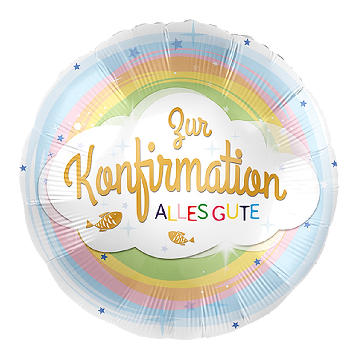 Konfirmation Regenbogen Folienballon – Grösse: Midi · ungefüllt