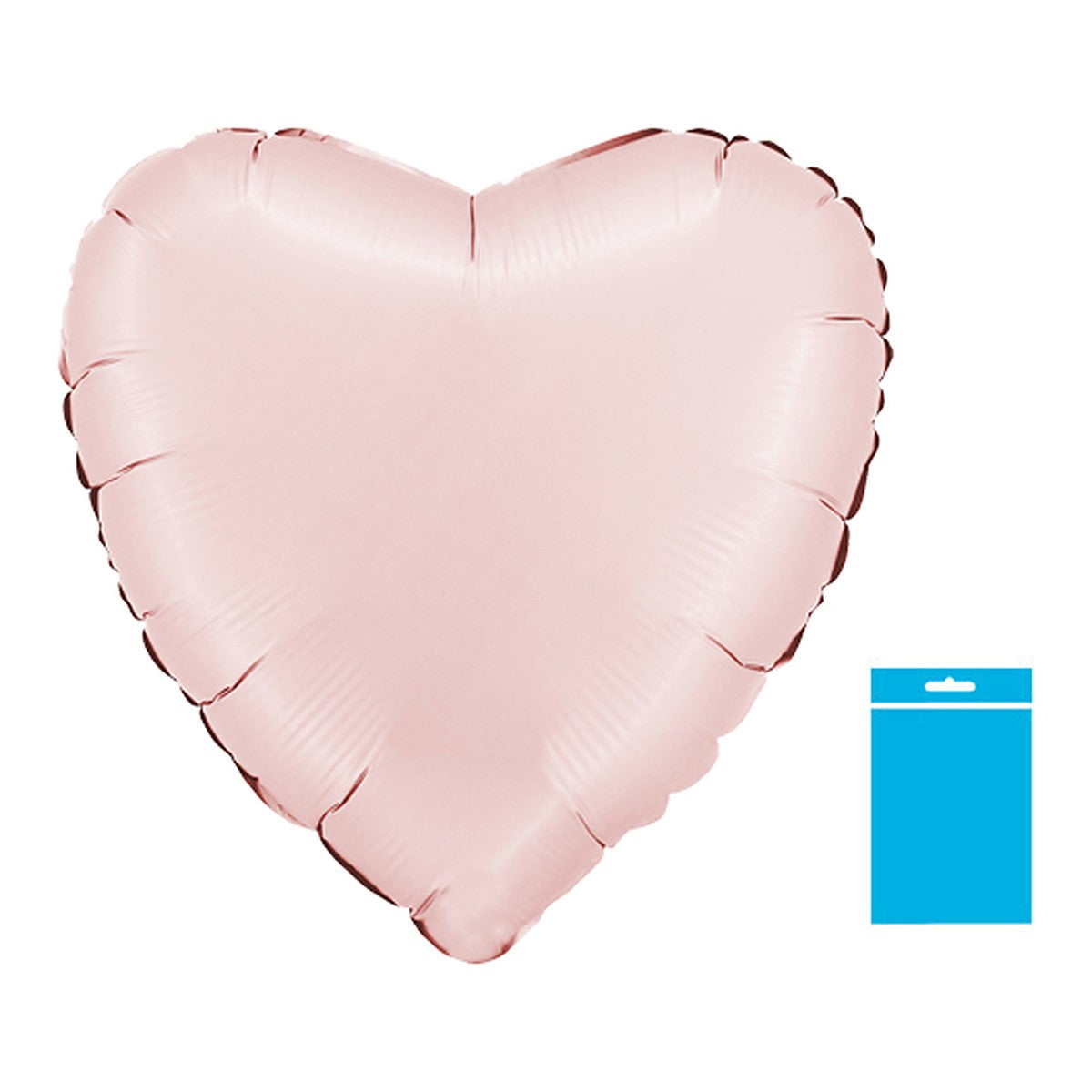 Folienballon uni Herz Satin rosa - verpackt – Grösse: Midi · ungefüllt