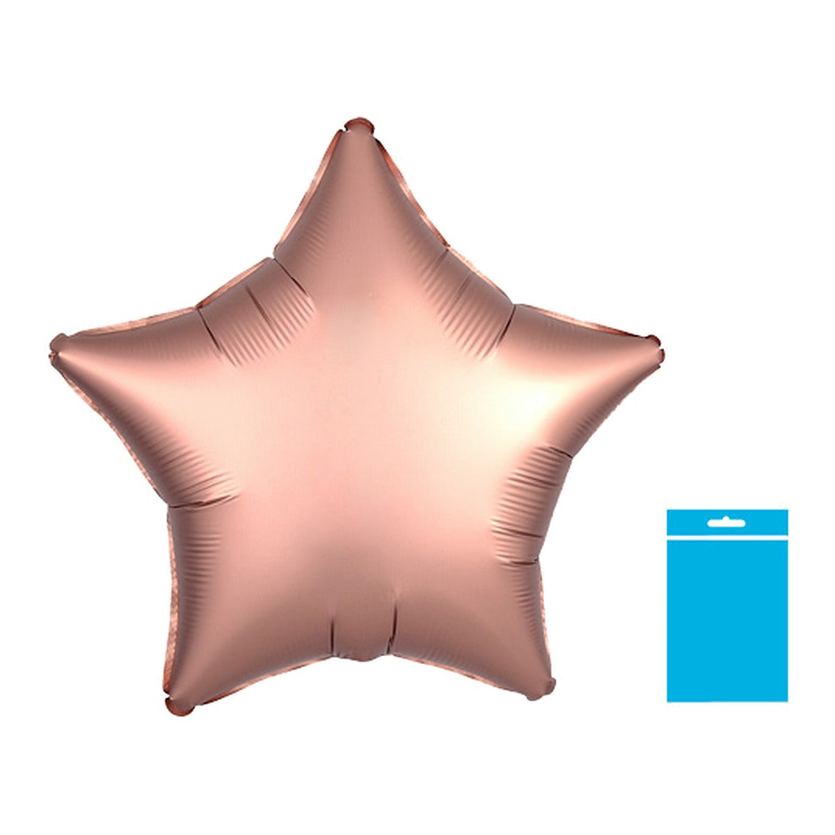 Folienballon uni Stern Satin rosegold - verpackt – Grösse: Midi · ungefüllt