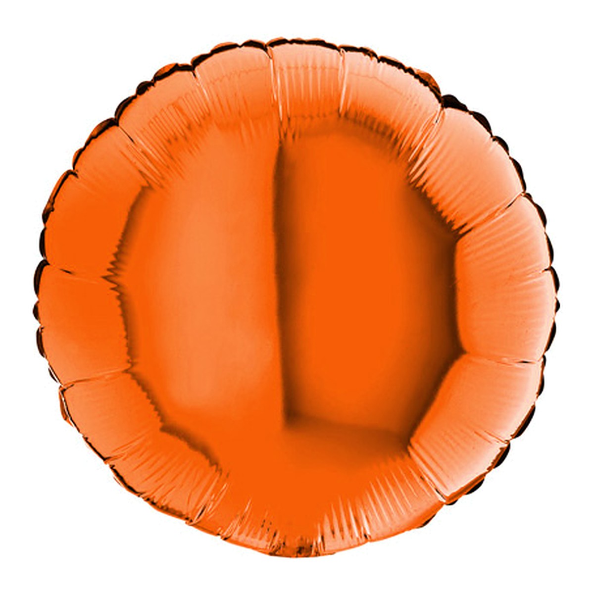 Folienballon uni Rund orange - offen – Grösse: Midi · ungefüllt