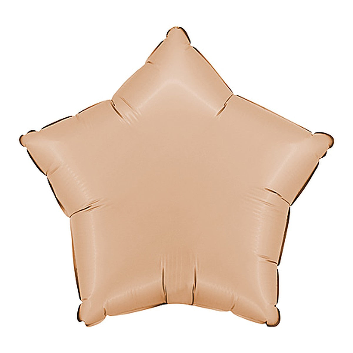 Folienballon uni Stern beige - offen – Grösse: Midi · ungefüllt
