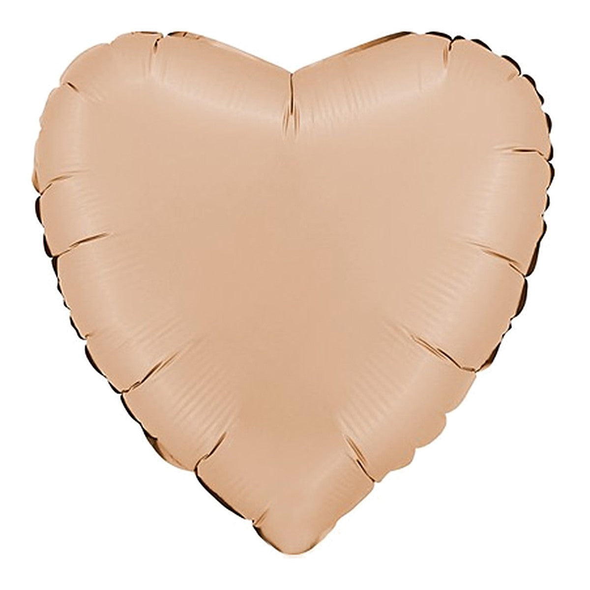 Folienballon uni Herz beige - offen – Grösse: Midi · ungefüllt