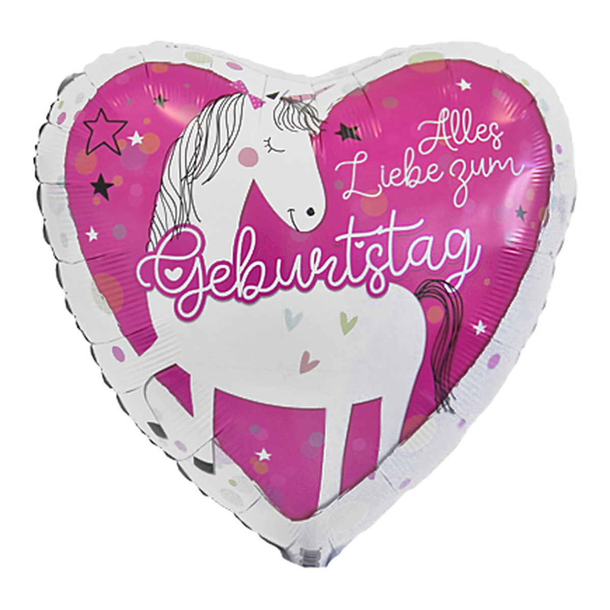 Geburtstag Einhorn Folienballon – Grösse: Midi · ungefüllt