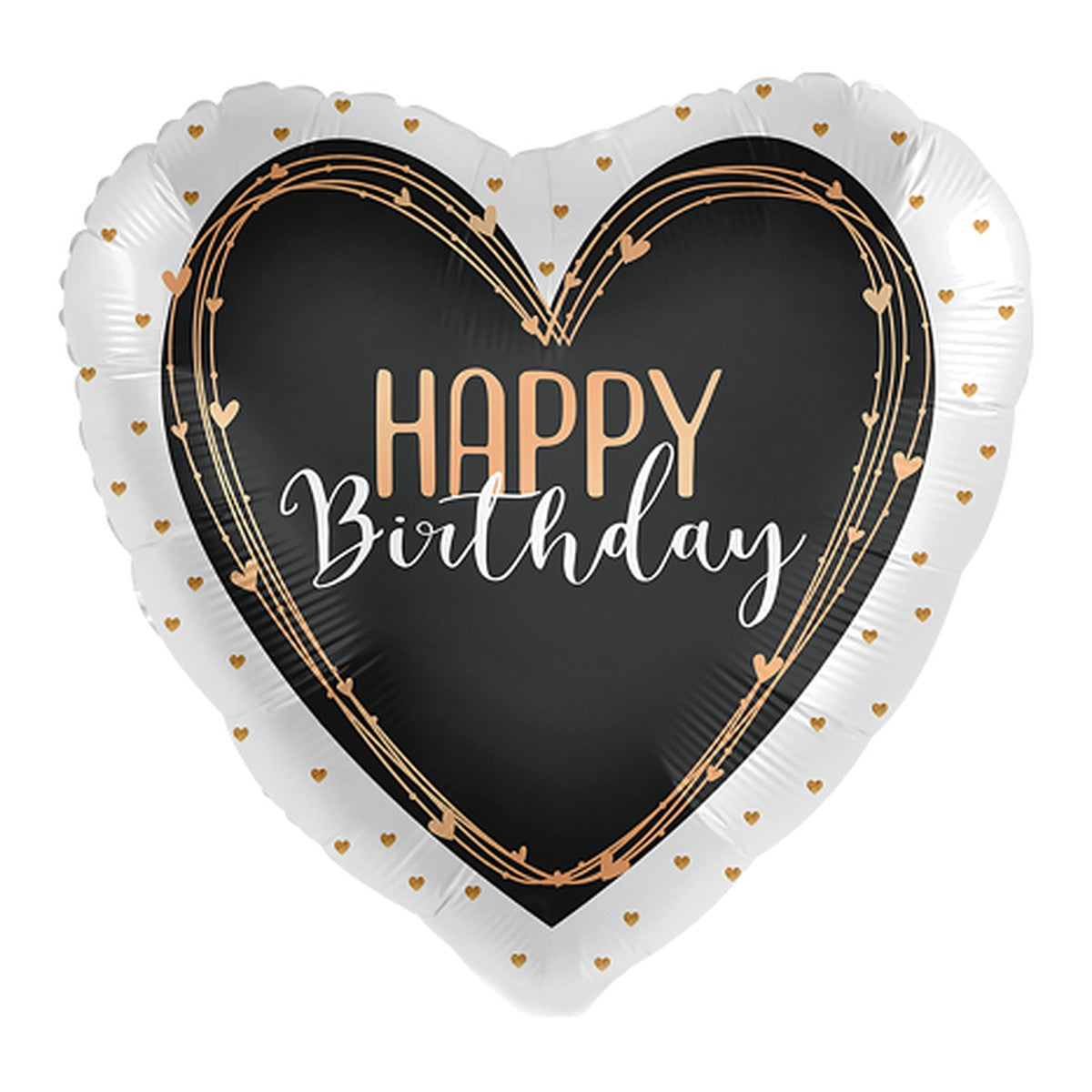 Happy Birthday Herzchen Folienballon – Grösse: Midi · ungefüllt