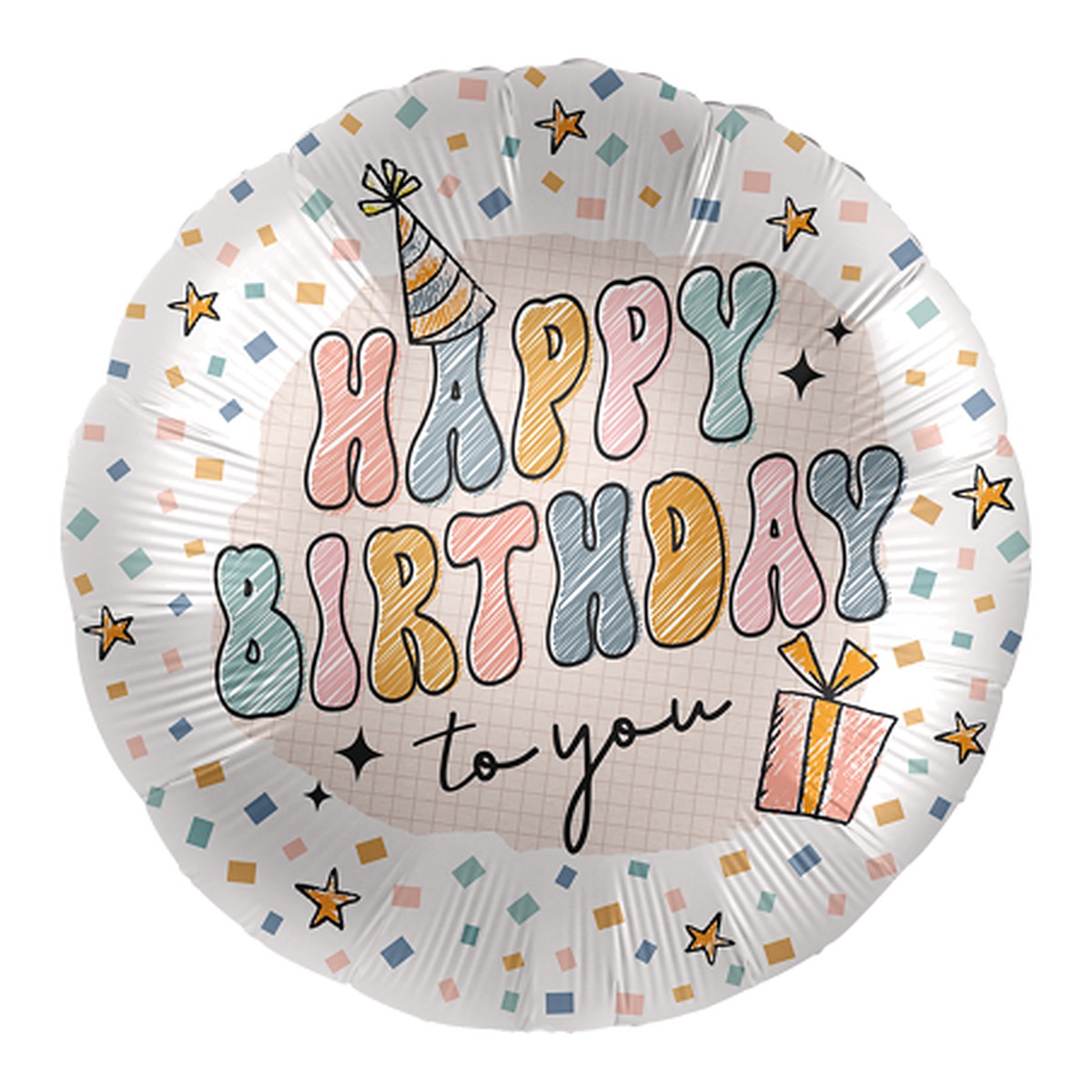 Funky Birthday Folienballon – Grösse: Midi · ungefüllt