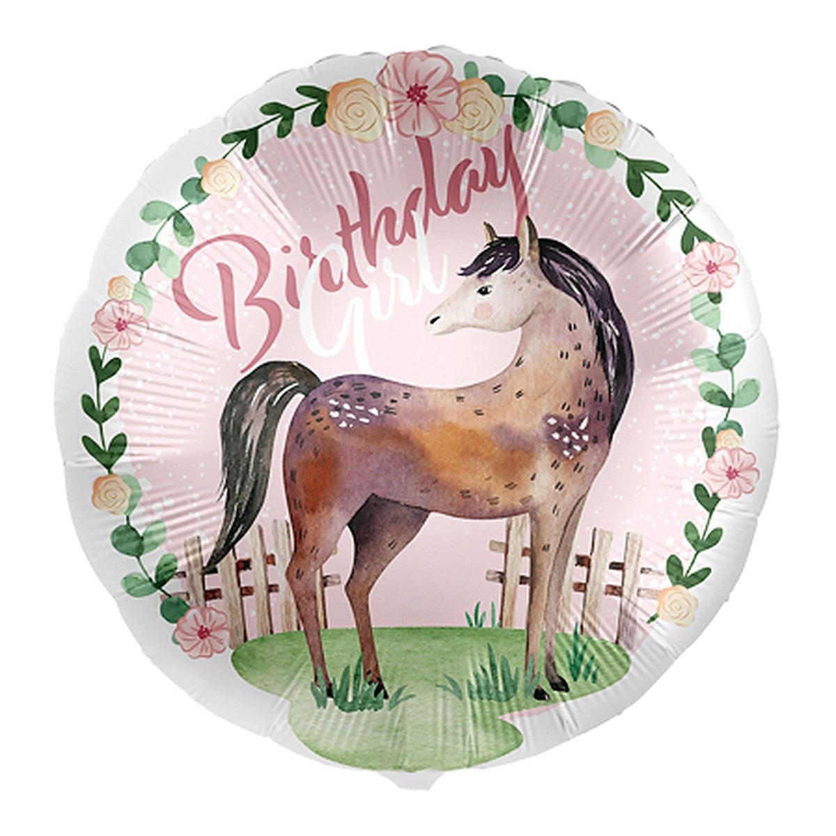 Pferd Birthday Folienballon – Grösse: Midi · ungefüllt