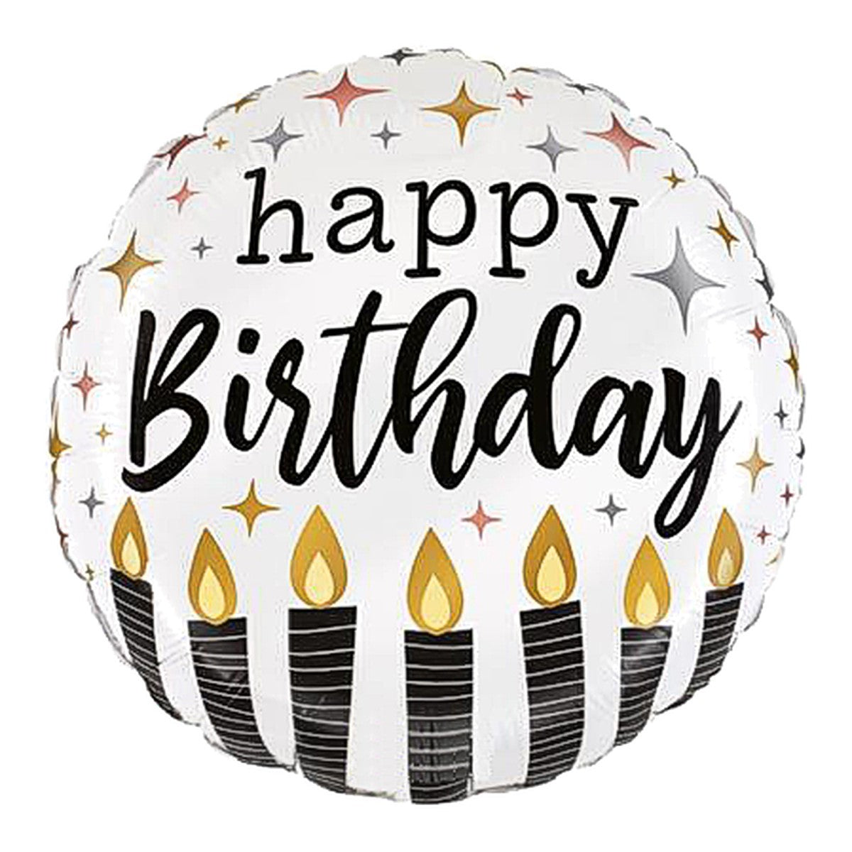 Kerzen Happy Birthday Folienballon – Grösse: Midi · ungefüllt
