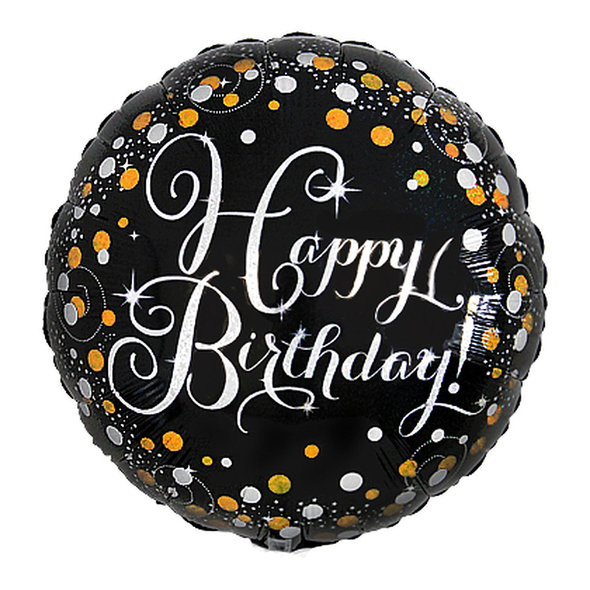 Happy Birthday elegant Folienballon – Grösse: Midi · ungefüllt