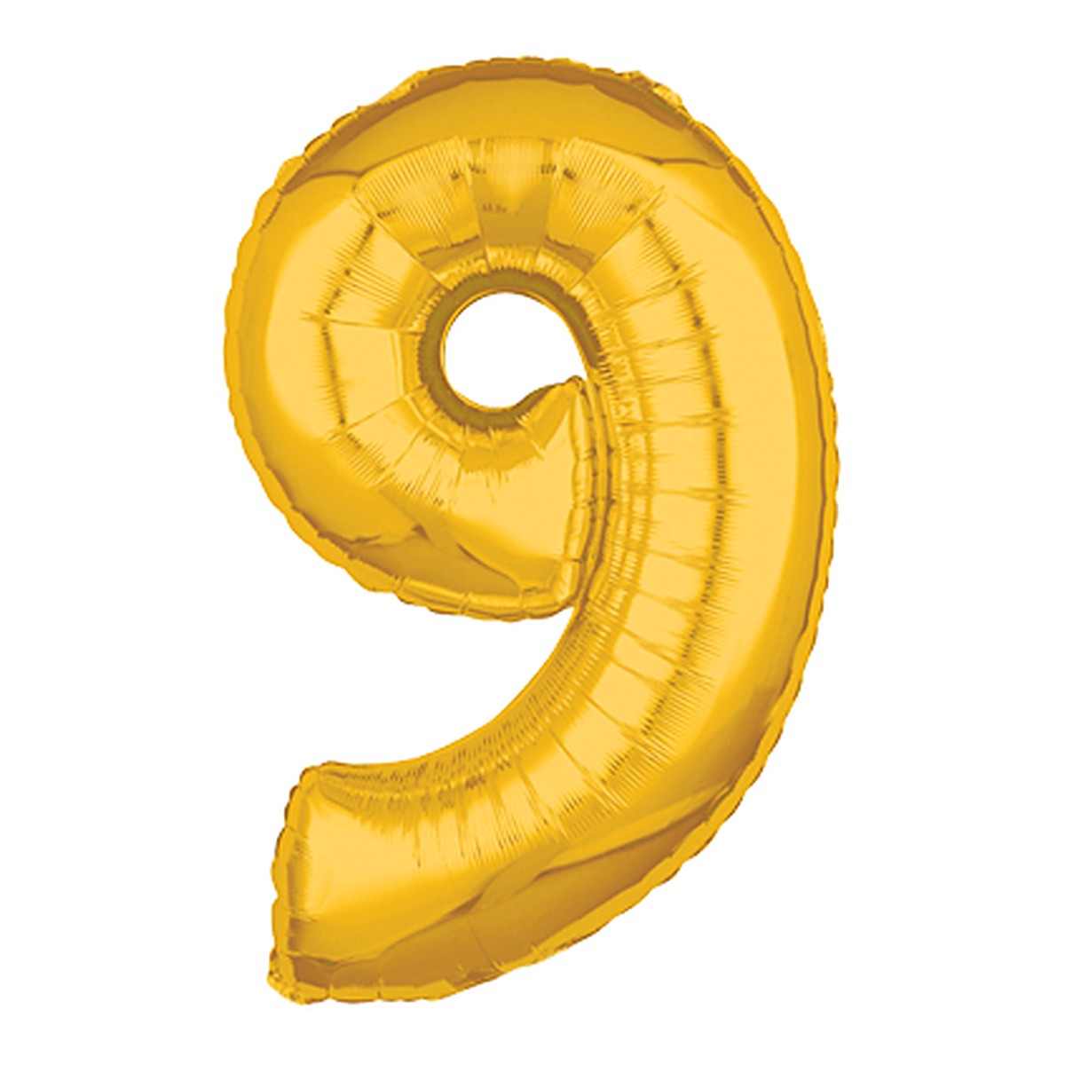 Zahlenballon Midi Gold 0–9 (65 cm) – Zahl 9