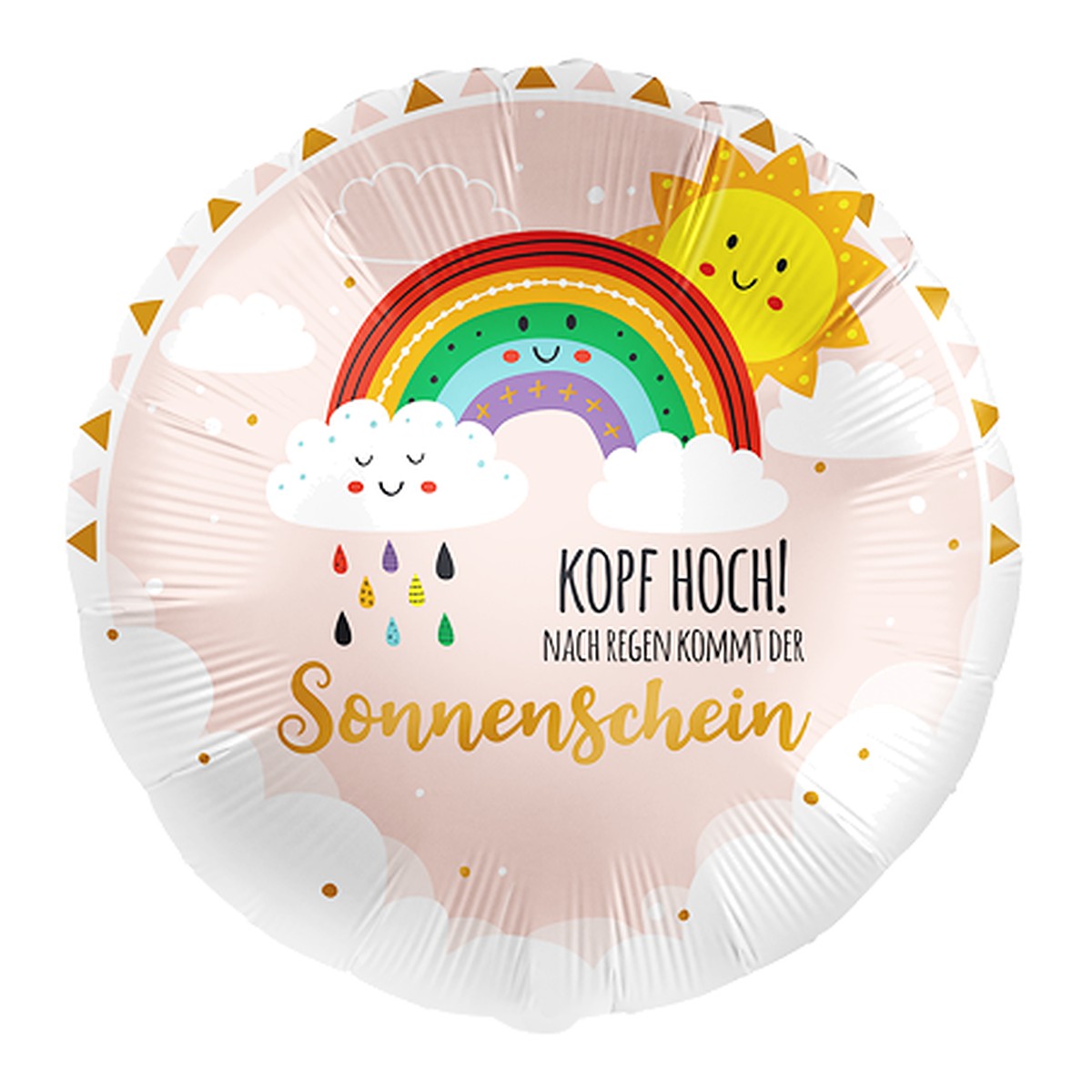 Kopf hoch! Sonnenschein Folienballon – Grösse: Midi · ungefüllt