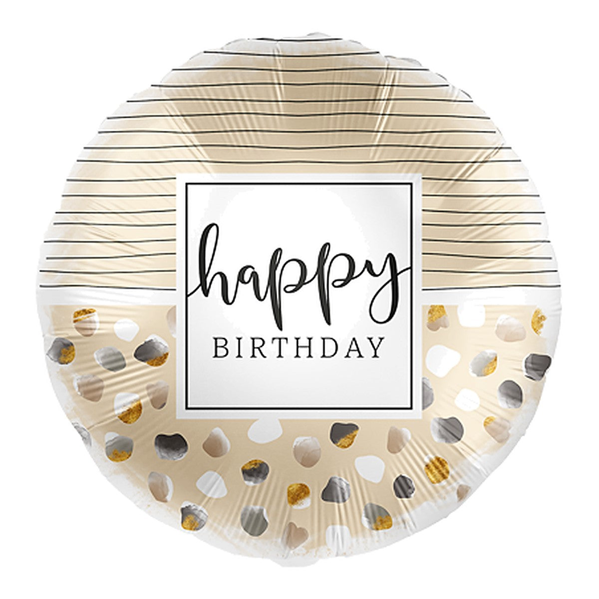 Birthday Naturale Dots Folienballon – Grösse: Midi · ungefüllt