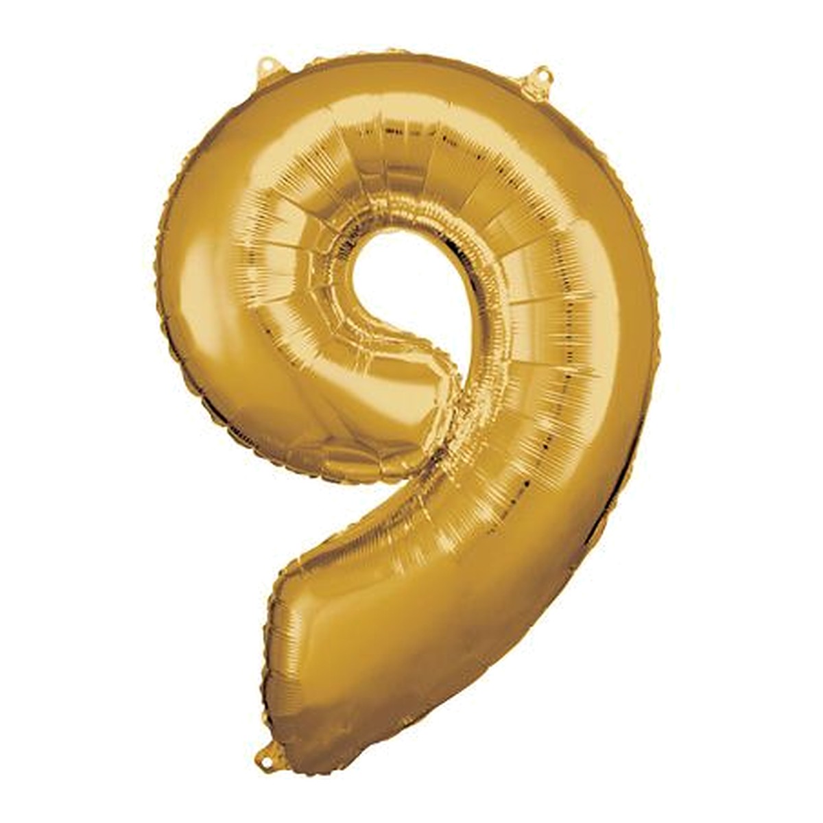 Zahlenballon Gold 0–9 (86 cm) – Zahl 9