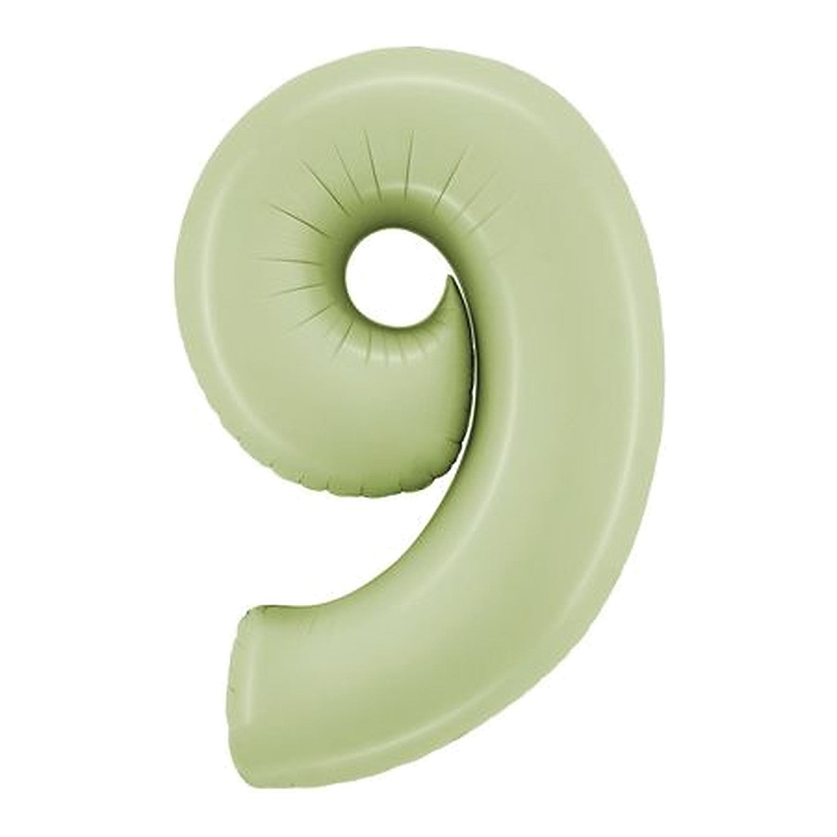 Zahlenballon Olive Satin 0–9 (86 cm) – Zahl 9