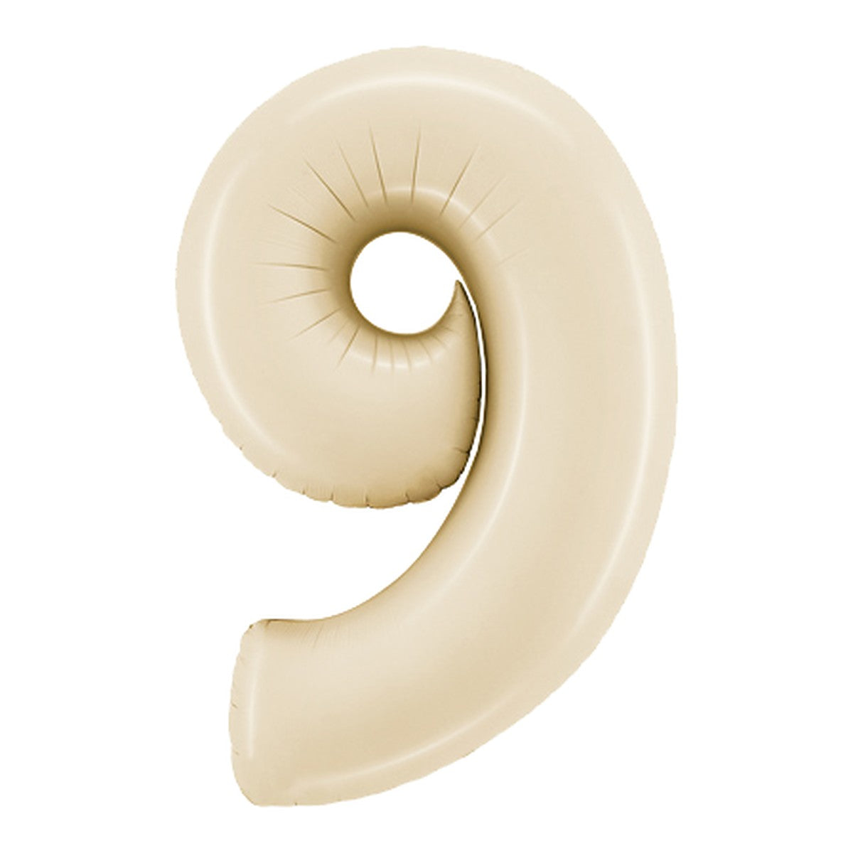 Zahlenballon Midi Creme Satin 0–9 (65 cm) – Zahl 9