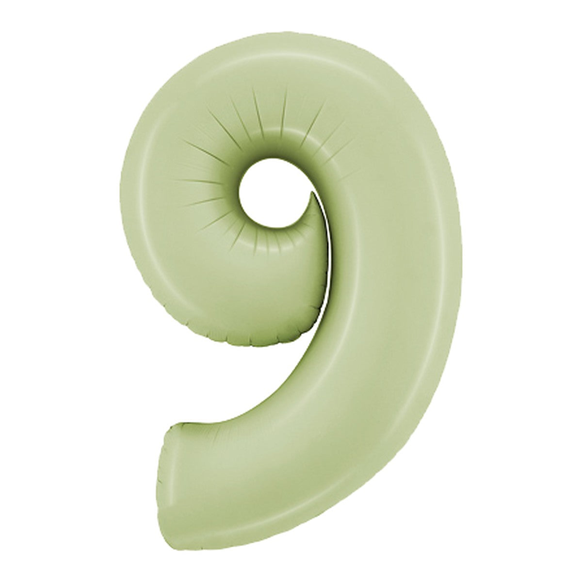 Zahlenballon Midi Olive Satin 0–9 (65 cm) – Zahl 9