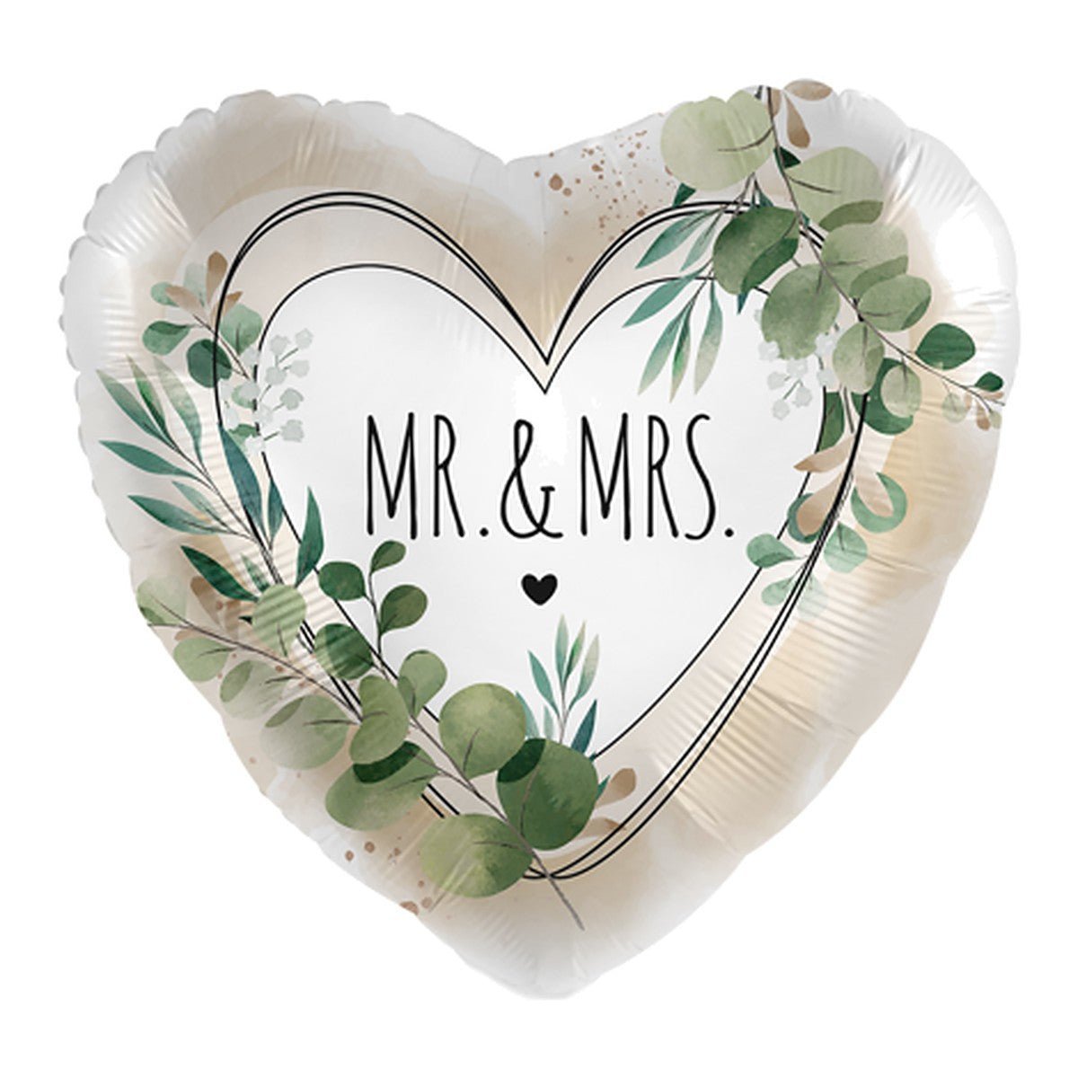 Mr. und Mrs. Natural Herz Folienballon – Grösse: Maxi · ungefüllt