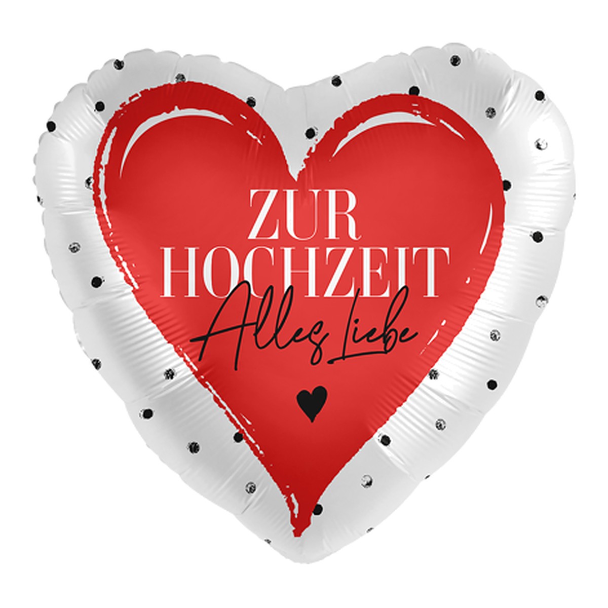 Zur Hochzeit, rot Herz Folienballon – Grösse: Midi · ungefüllt