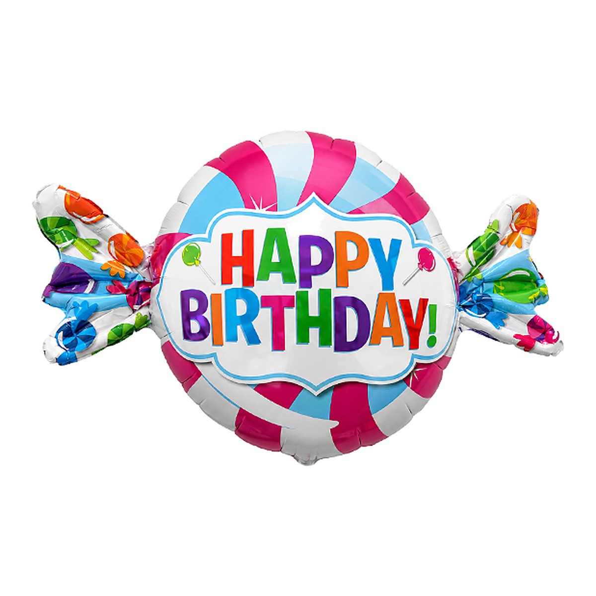 Happy Birthday Bonbon Folienballon Jumbo – Grösse: Jumbo · ungefüllt