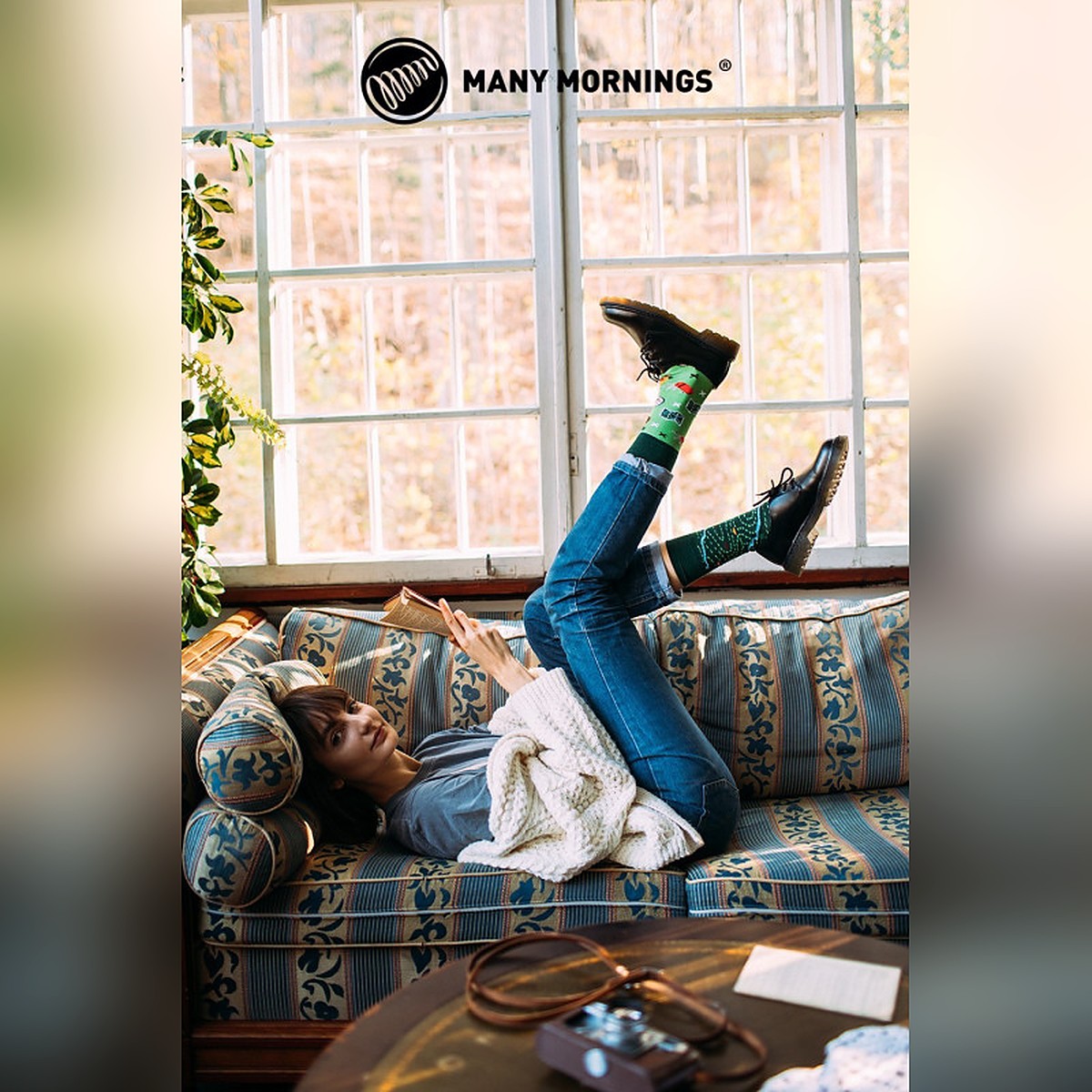 Many Mornings Socken The Map – Ansicht 3