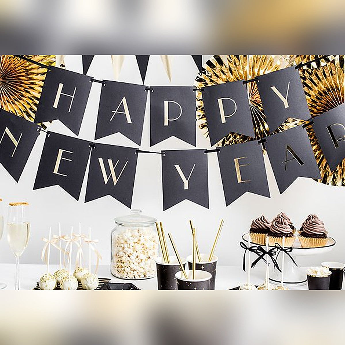 Fähnchenbanner Happy New Year – Ansicht 3
