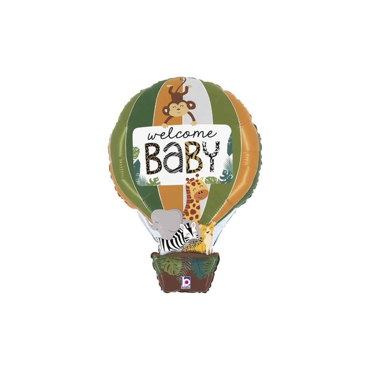Folienballon «Welcome Baby» Dschungeltiere