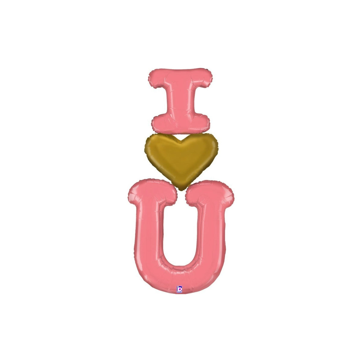 Riesen-Folienballon Herz «I love you» rosa