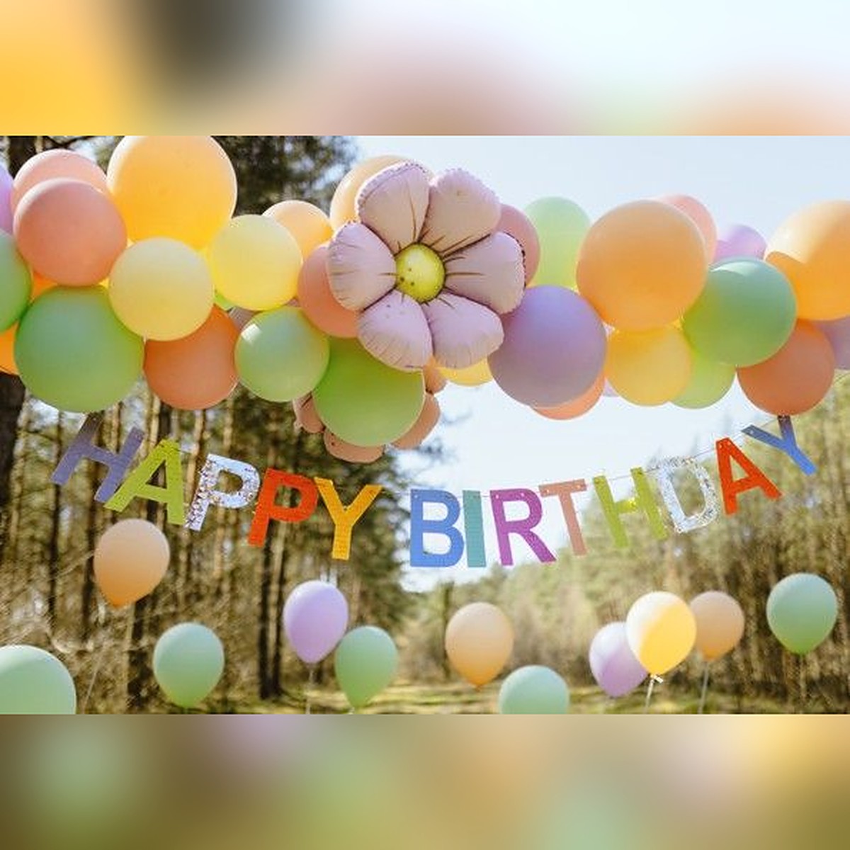 Girlande Happy Birthday pastell glitzer – Ansicht 3