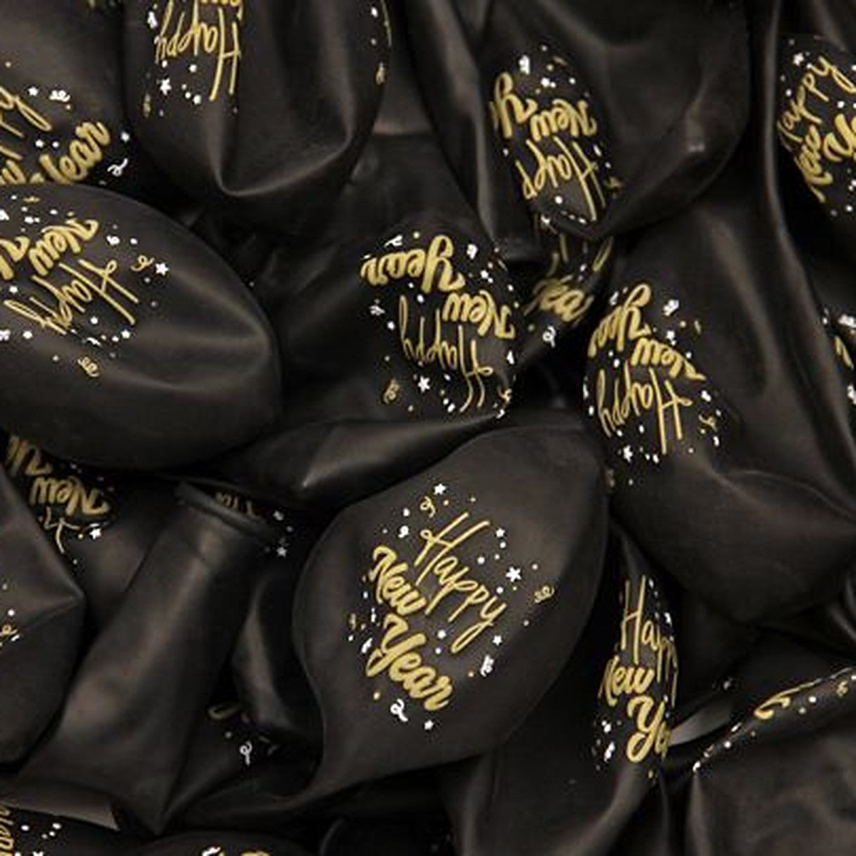 Happy New Year Ballons schwarz – Ansicht 2