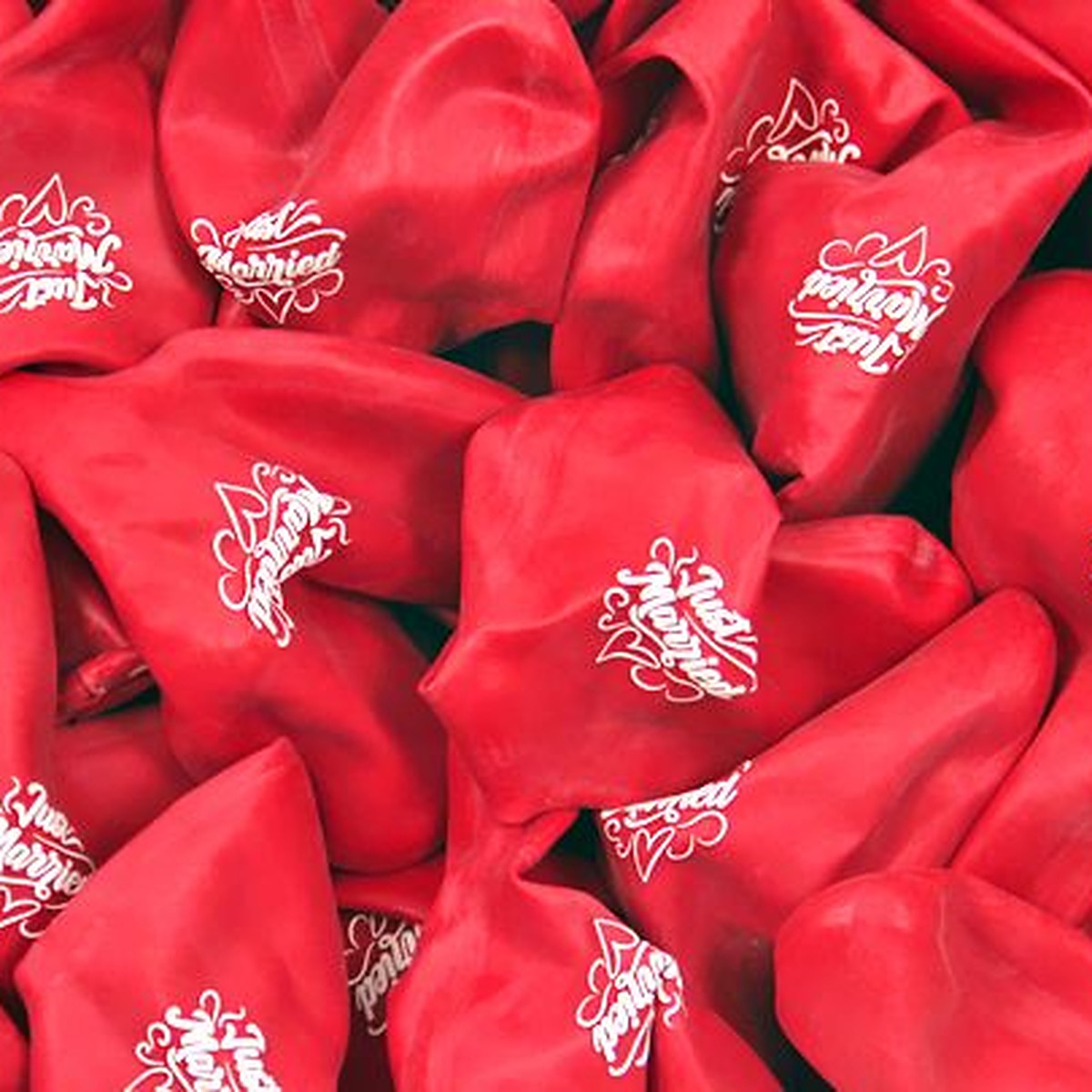 Herzballons Just Married rot – Ansicht 2