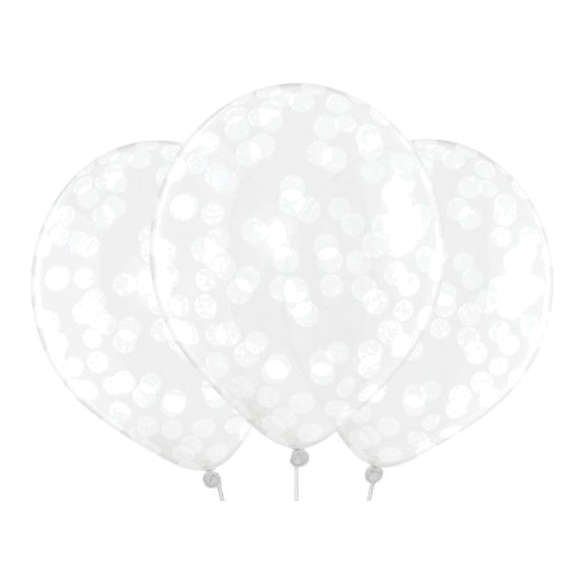 Konfettiballons weiss – 4 Stk. - 33 cm