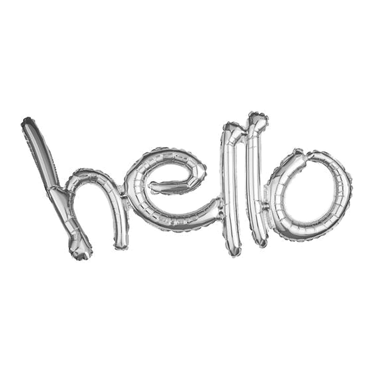 Schriftzug Hello silber Ballon – zum selber Aufblasen · nur für Luftfüllung - kein Helium
