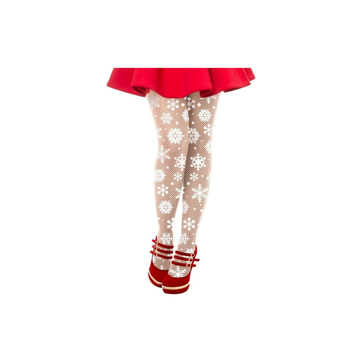 Netzstrümpfe mit Schneeflocken