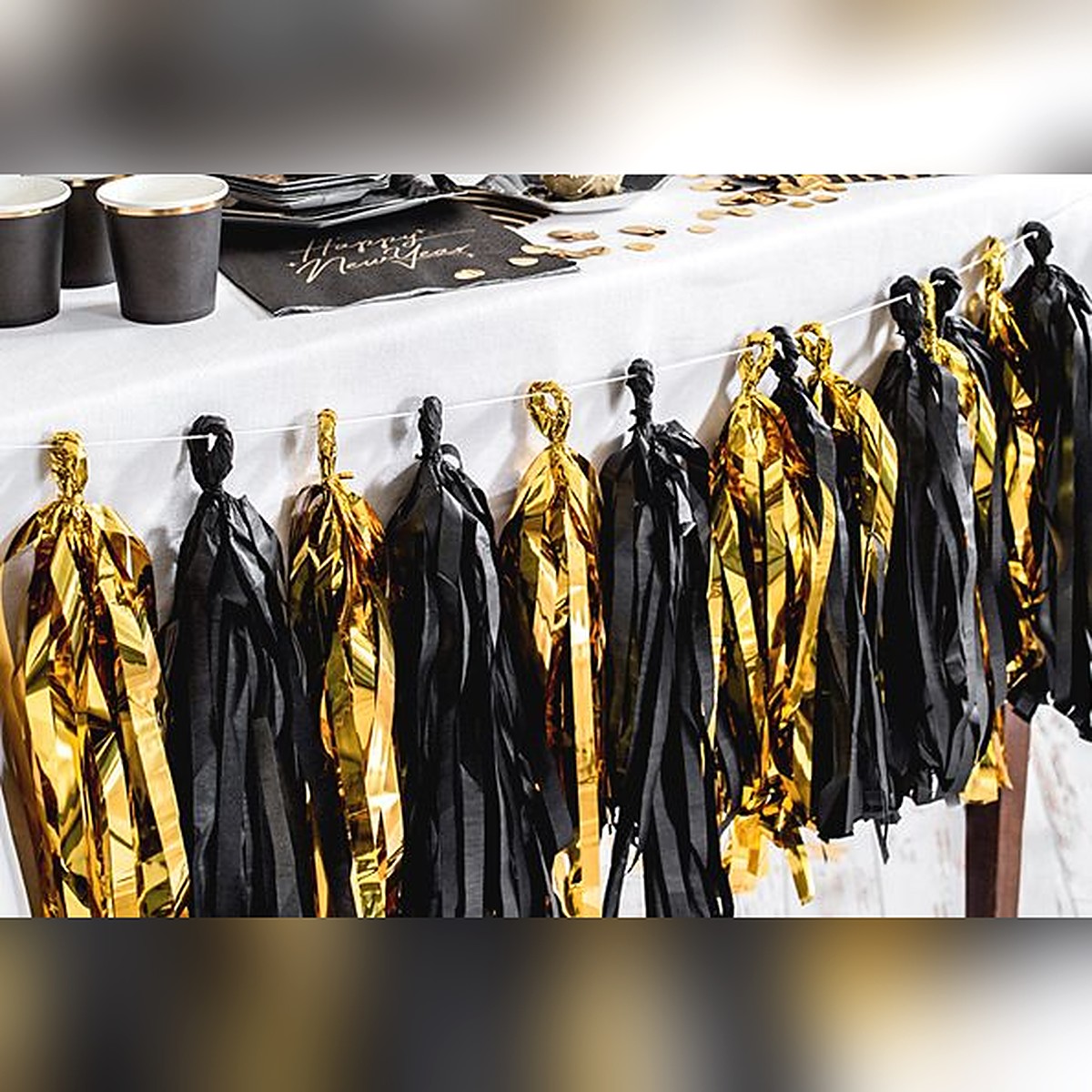 Tassel Girlande gold & schwarz – Ansicht 2