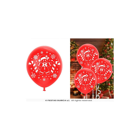 10 Ballons Lebkuchenmann rot
