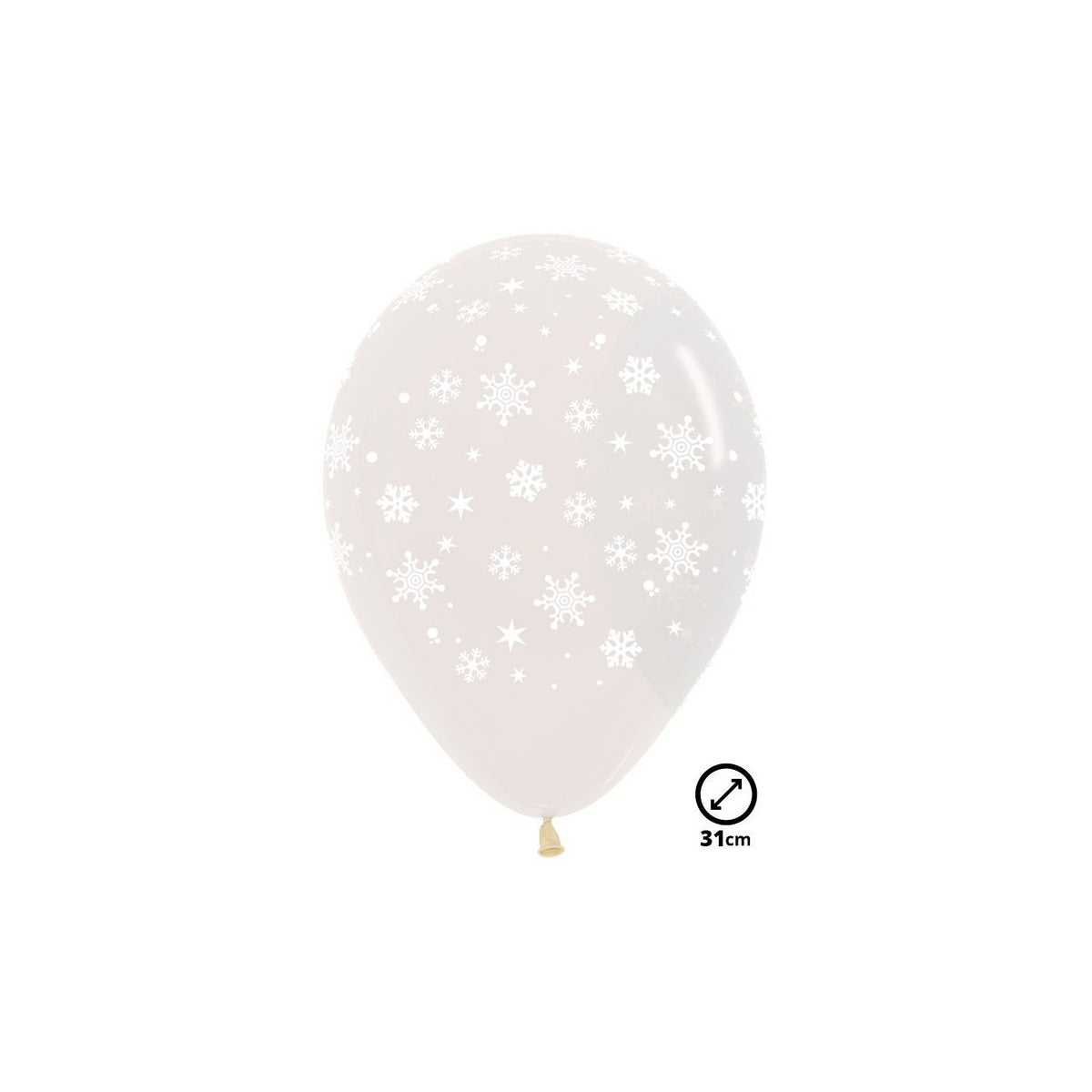 12 Ballons Schneeflocken transparent