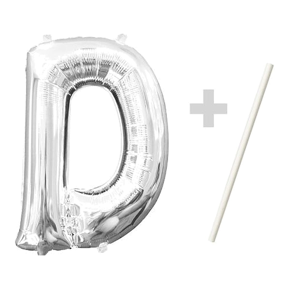 Buchstabenballon Mini Silber A–Z – Buchstabe D