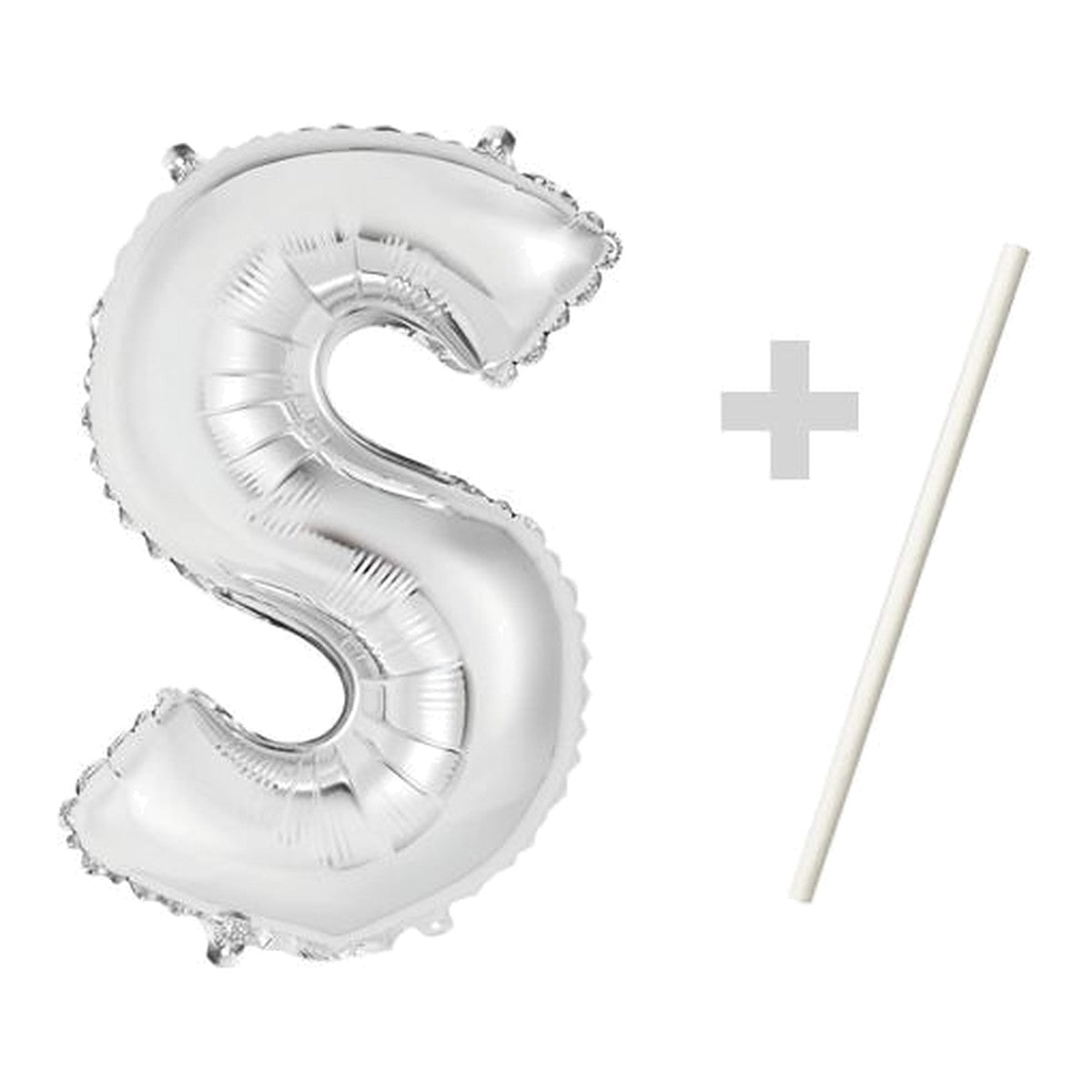 Buchstabenballon Mini Silber A–Z – Buchstabe S