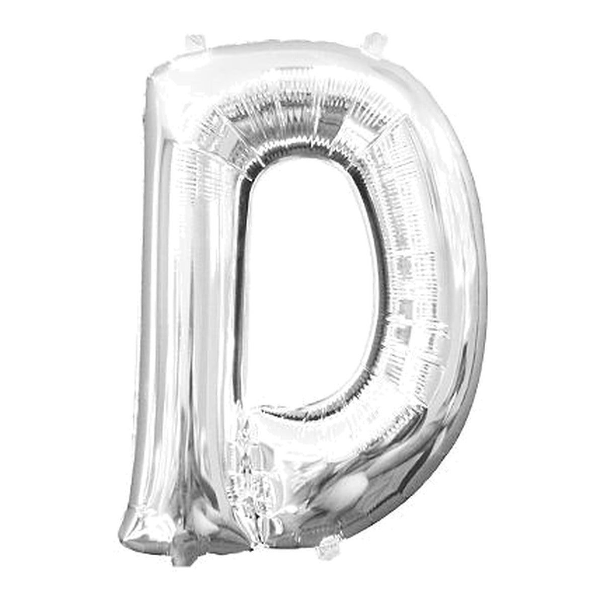 Buchstabenballon Maxi Silber A–Z – Buchstabe D