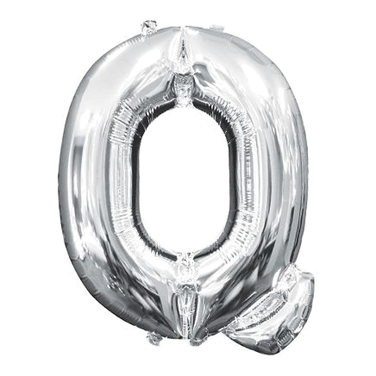 Buchstabenballon Maxi Silber A–Z – Buchstabe Q