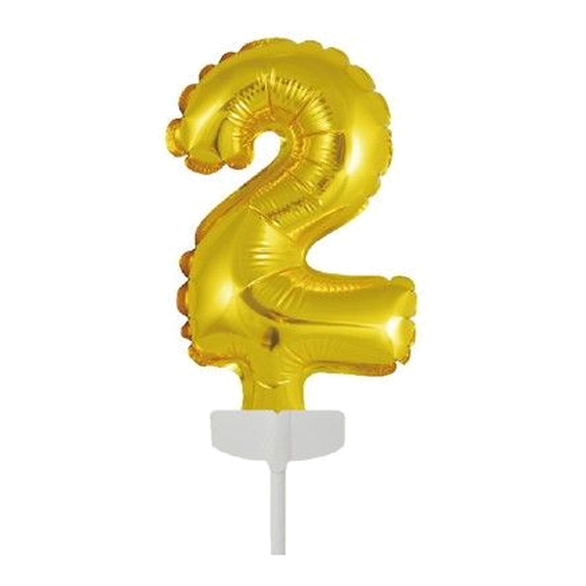 Tortendeko Zahlenballon 0–9 – Zahl 2 Gold