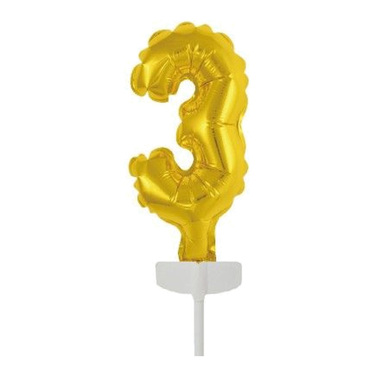Tortendeko Zahlenballon 0–9 – Zahl 3 Gold