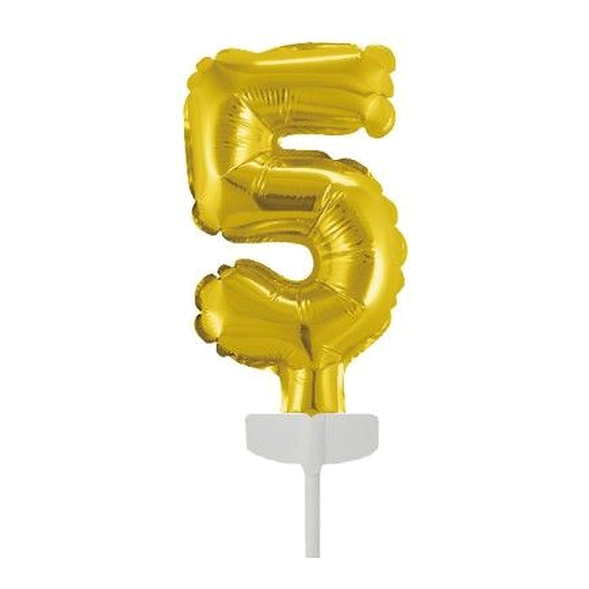 Tortendeko Zahlenballon 0–9 – Zahl 5 Gold