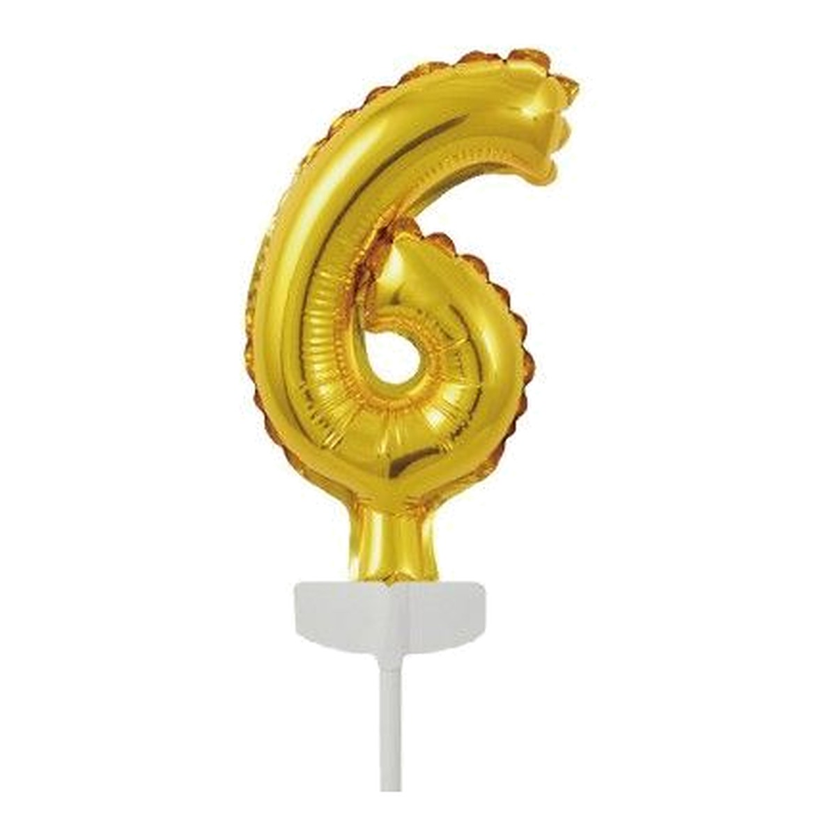 Tortendeko Zahlenballon 0–9 – Zahl 6 Gold