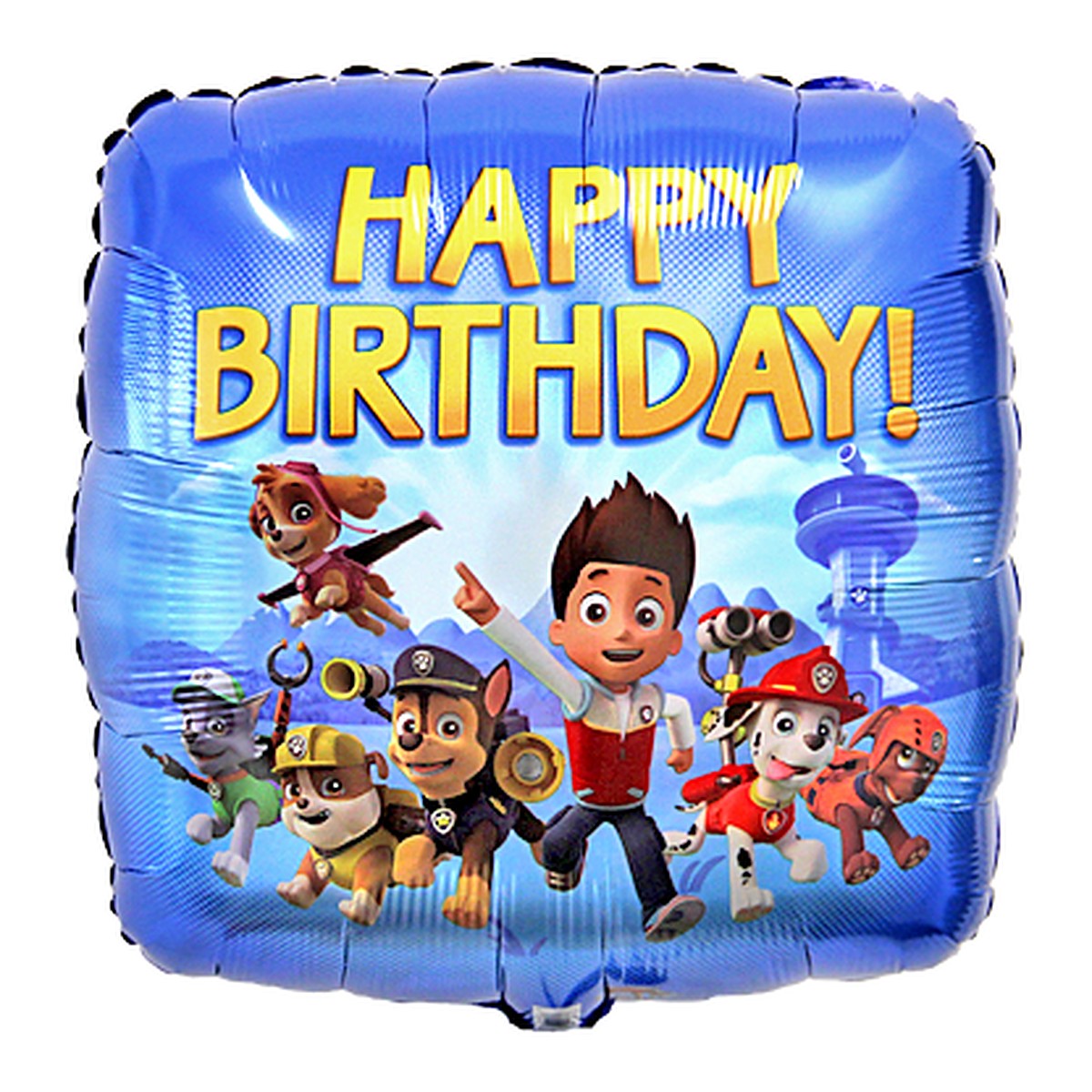 PAW Patrol Happy Birthday Folienballon – Grösse: Midi · ungefüllt