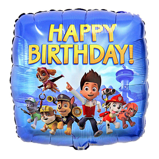 PAW Patrol Happy Birthday Folienballon – Grösse: Midi · ungefüllt
