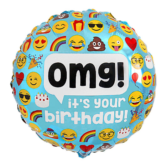 omg! Happy Birthday Folienballon – Grösse: Midi · ungefüllt