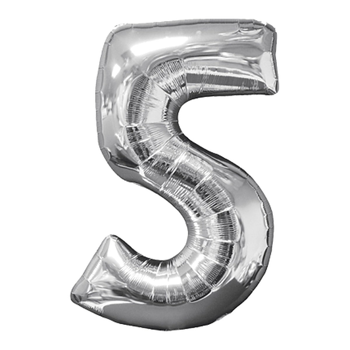 Zahlenballon Midi Silber 0–9 (65 cm) – Zahl 5