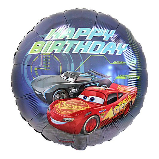 Happy Birthday Cars Folienballon – Grösse: Midi · ungefüllt